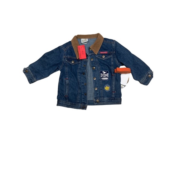 Vintage Bass Creek Outfitters Toddler Denim Jacket & Jeans Set Red Long Sleeve T - Picture 4 of 7